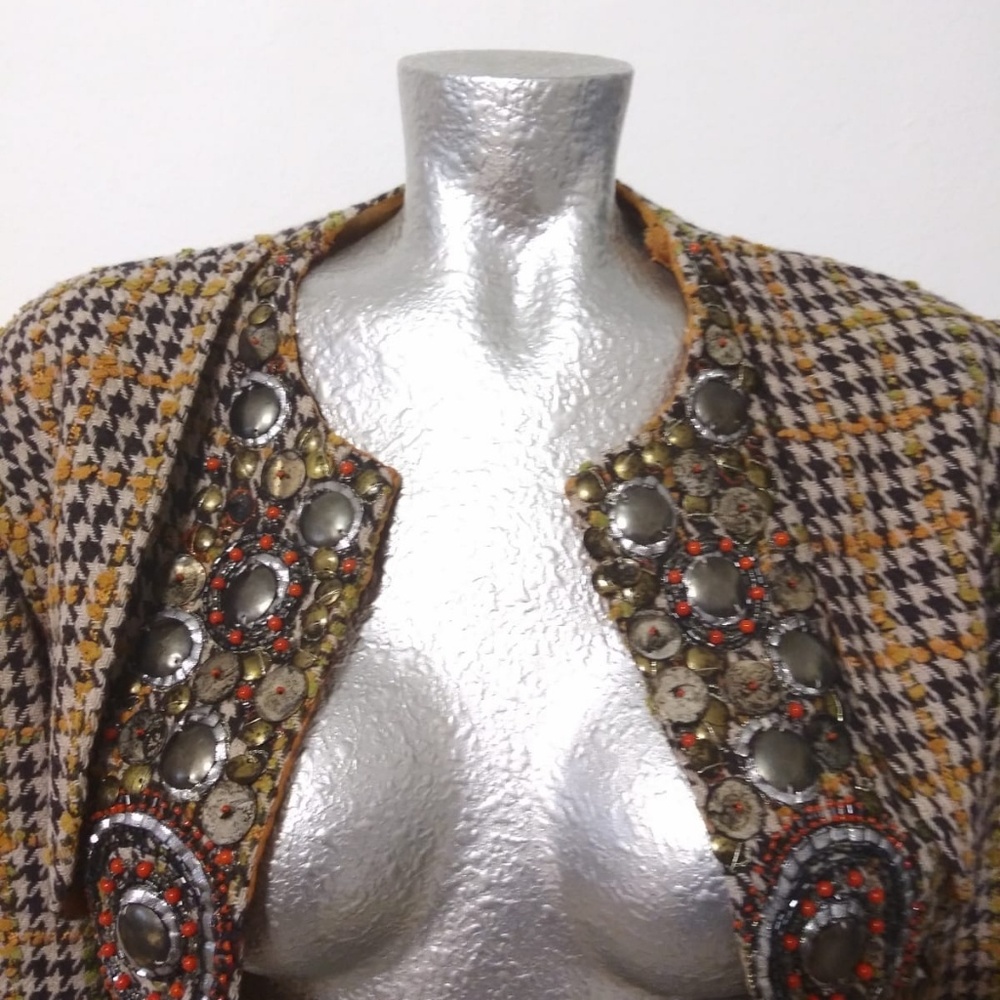 Vintage Embellished plait patterned Jacket